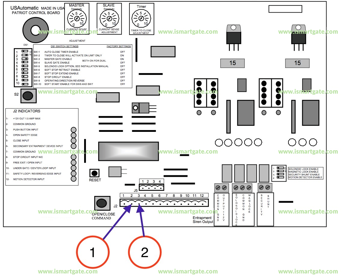 Wiring diagram for US AUTOMATIC Patriot I